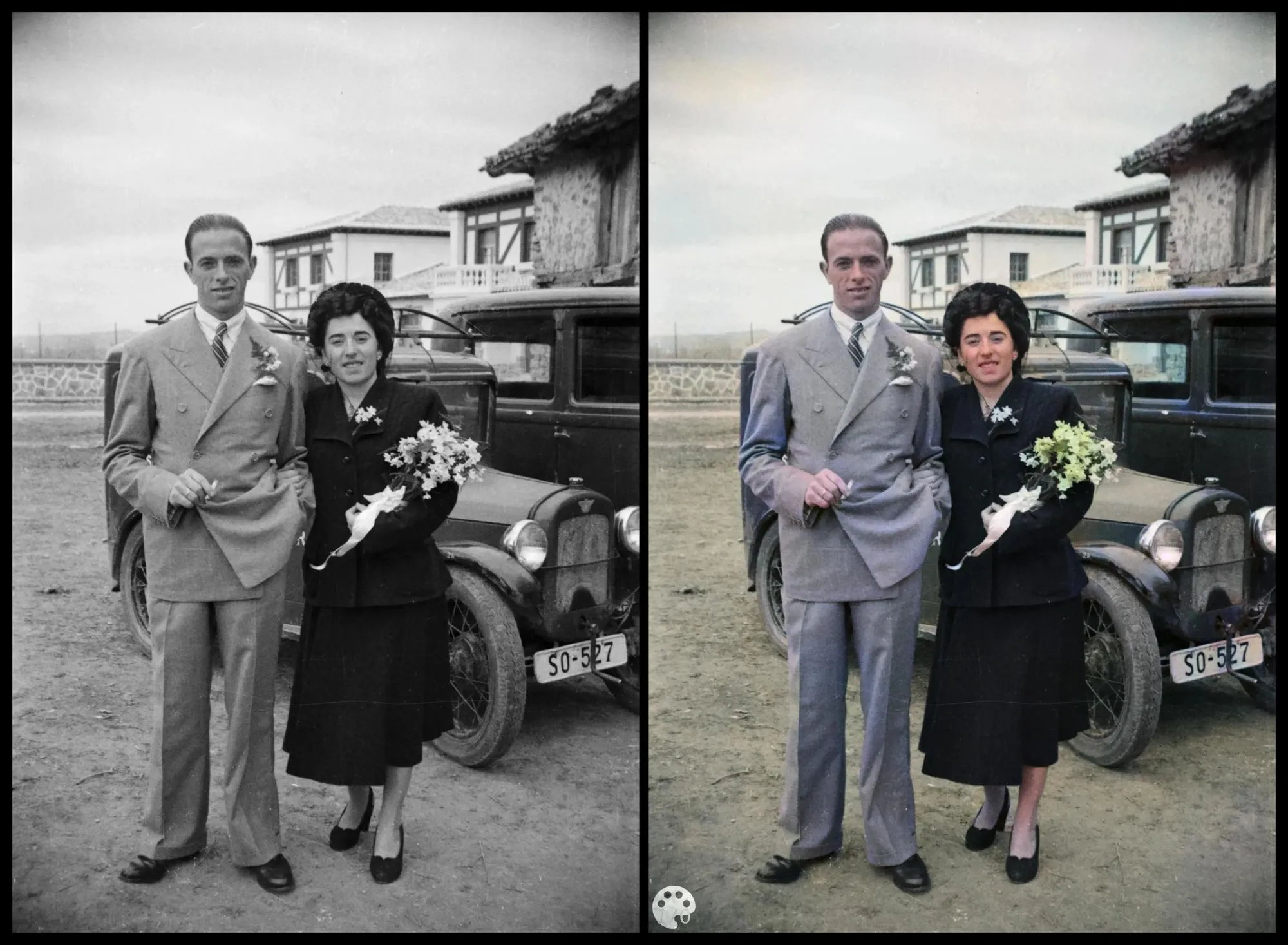 Retratos de boda de los recién casados Martín Ona y Pilar Arregui